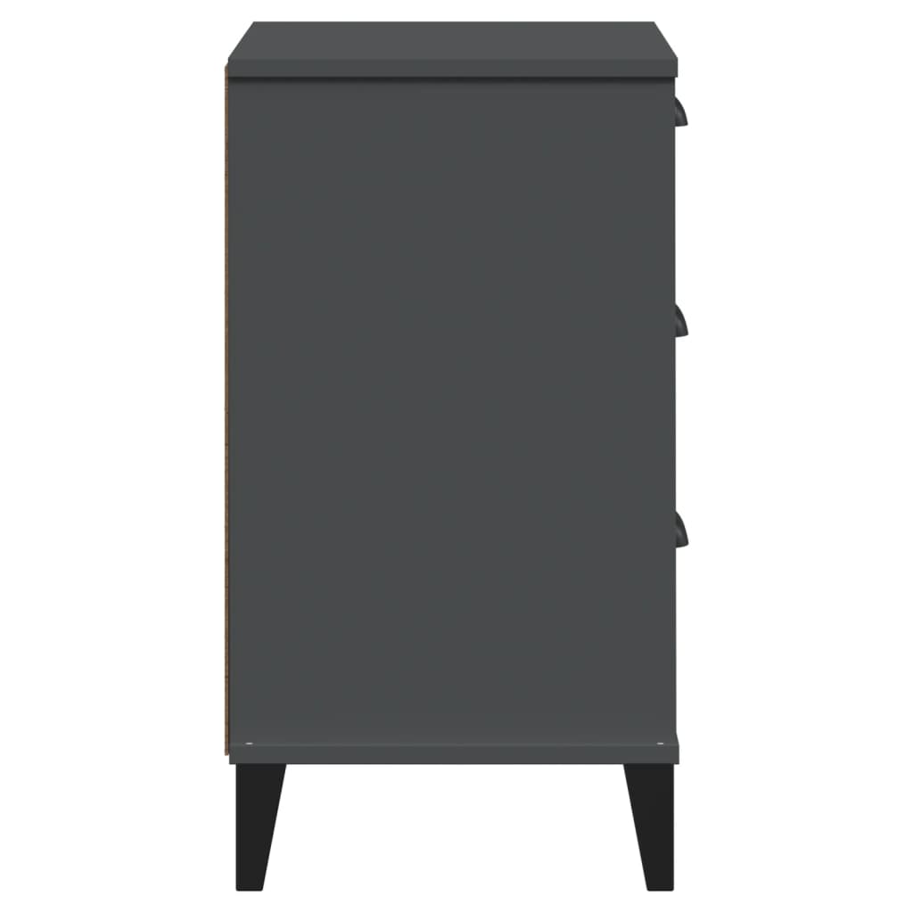 VIKEN bedside table in anthracite grey wood derivatives