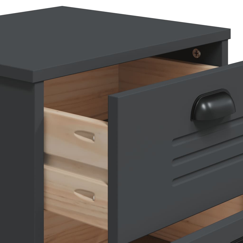 VIKEN bedside table in anthracite grey wood derivatives