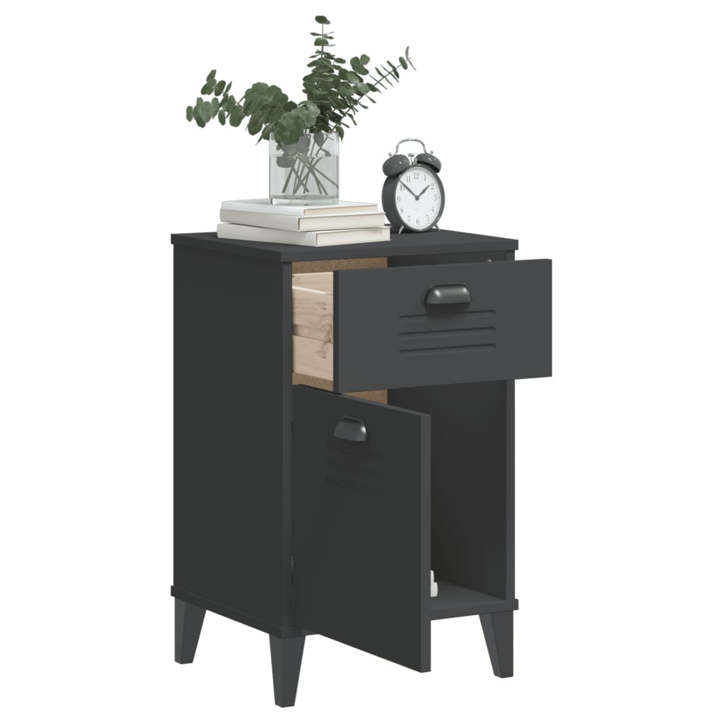 VIKEN bedside table in anthracite grey wood derivatives