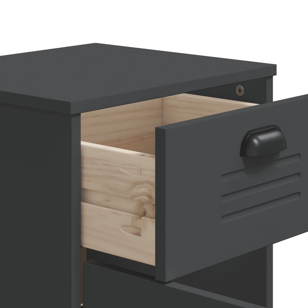 VIKEN bedside table in anthracite grey wood derivatives