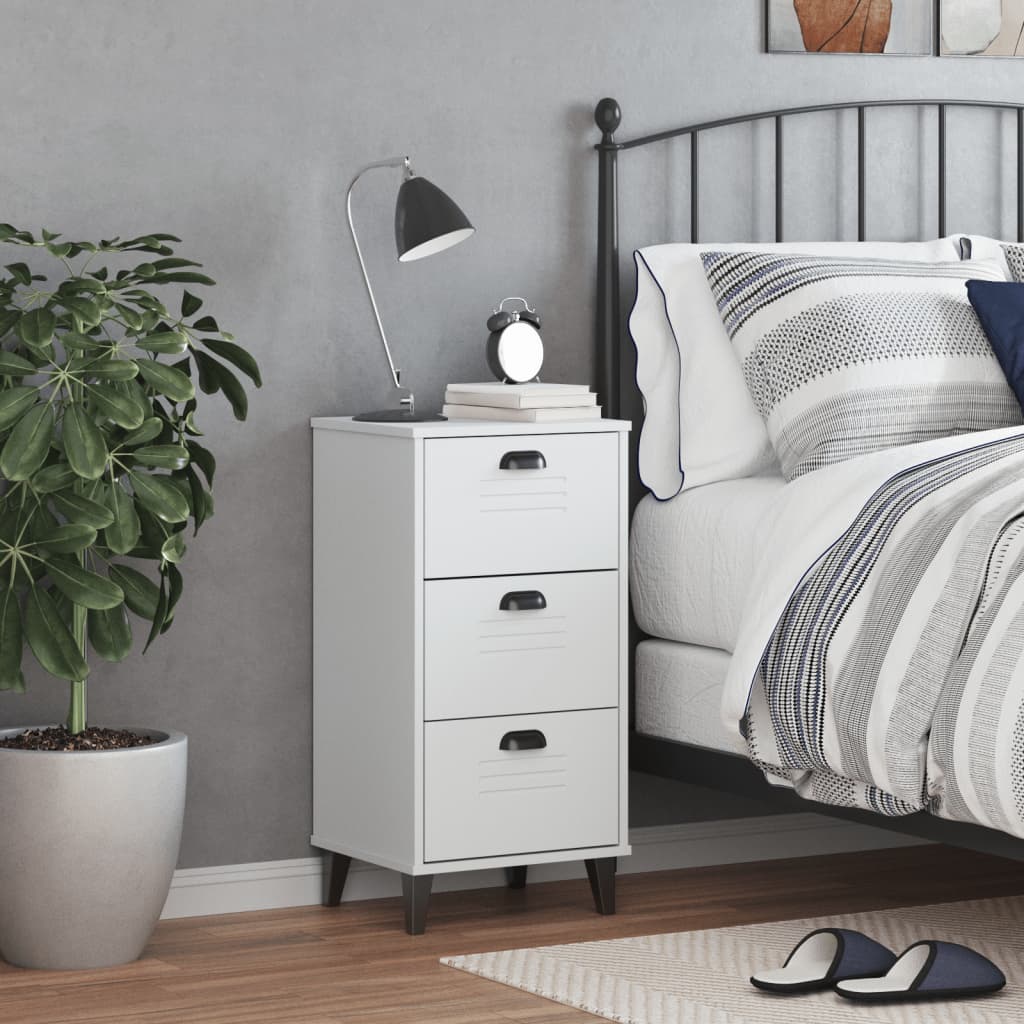 VIKEN bedside table made of white wood