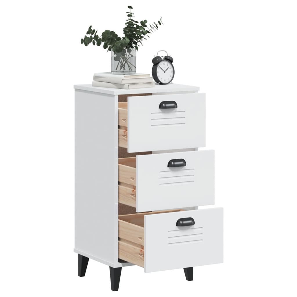 VIKEN bedside table made of white wood