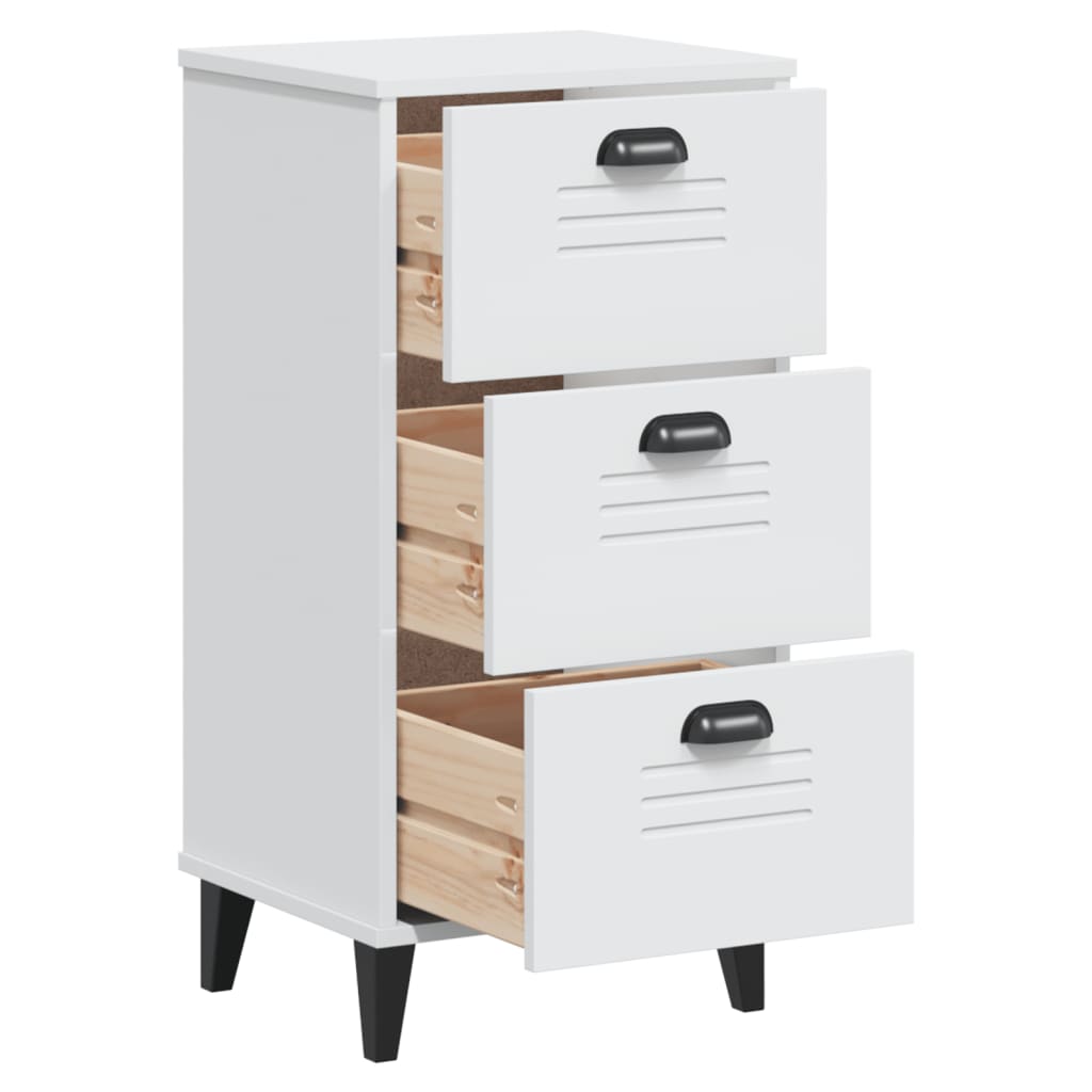 VIKEN bedside table made of white wood