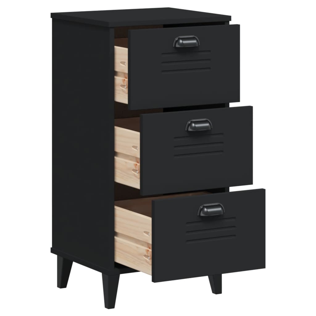 VIKEN bedside table made of black wood