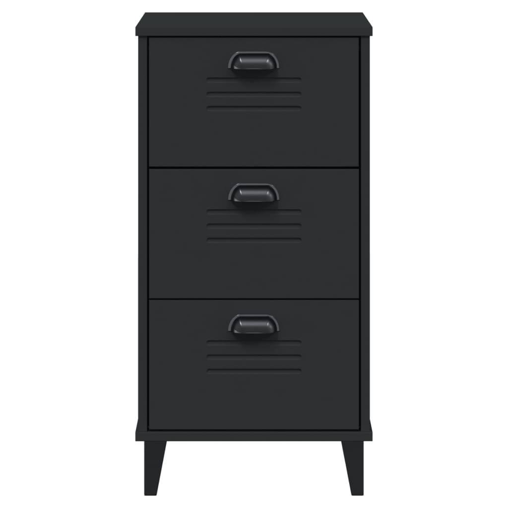 VIKEN bedside table made of black wood