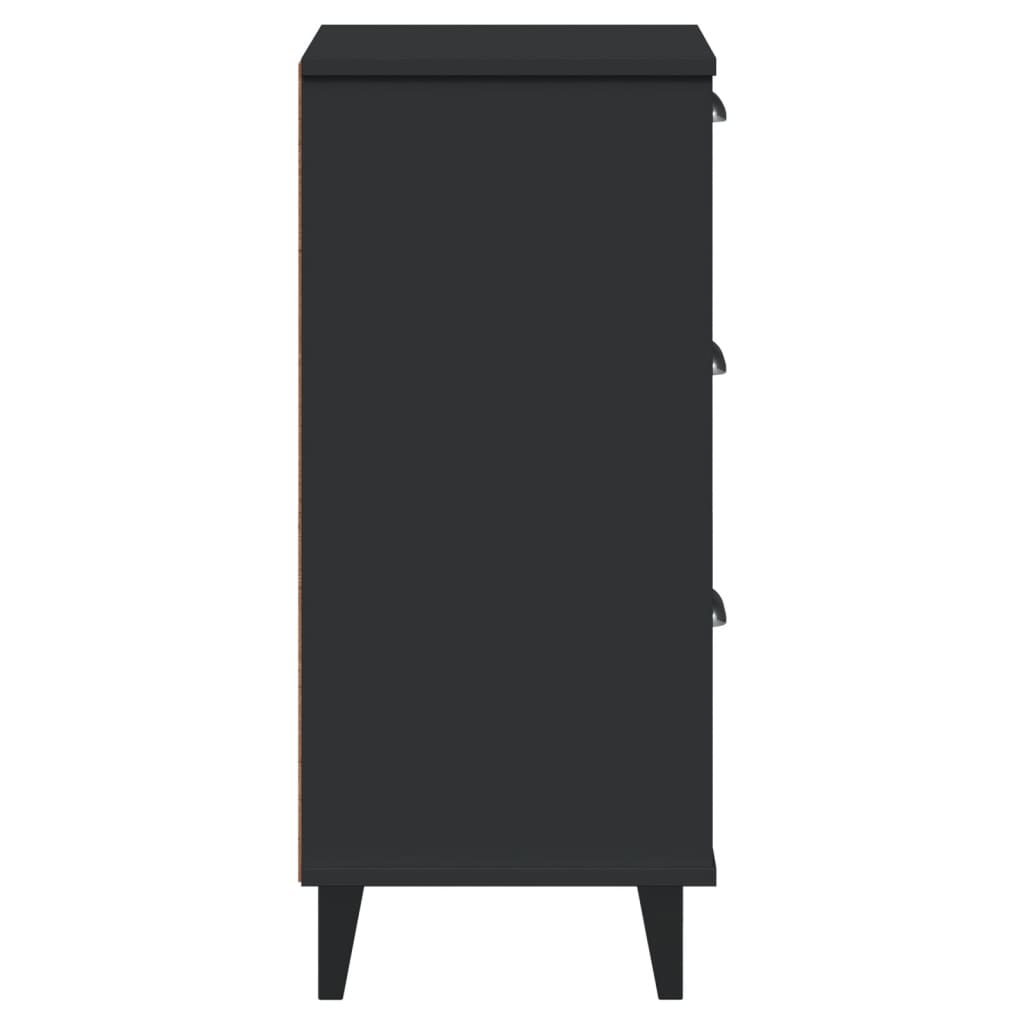 VIKEN bedside table made of black wood