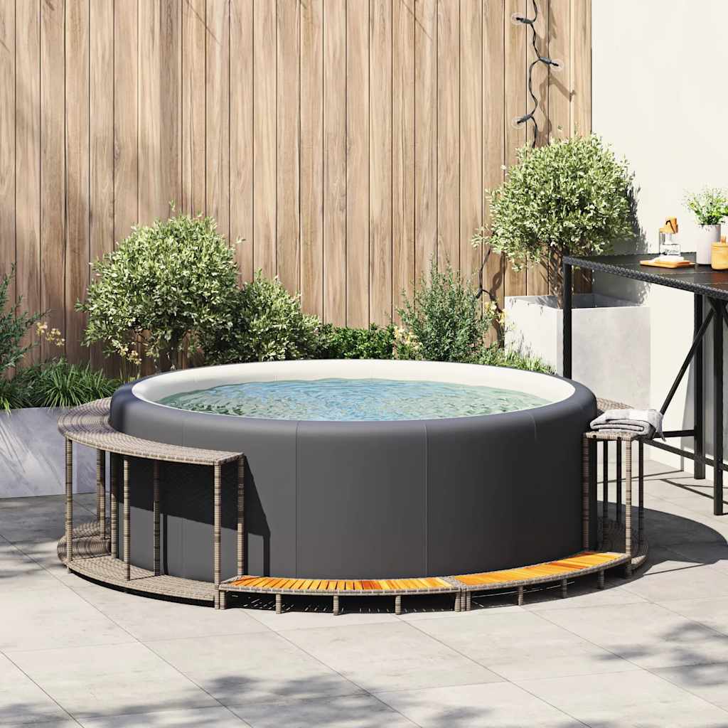 Bathtub Surround with Storage and Wooden Step