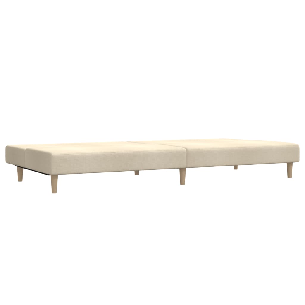 Sofá-cama de 2 lugares tecido cor creme