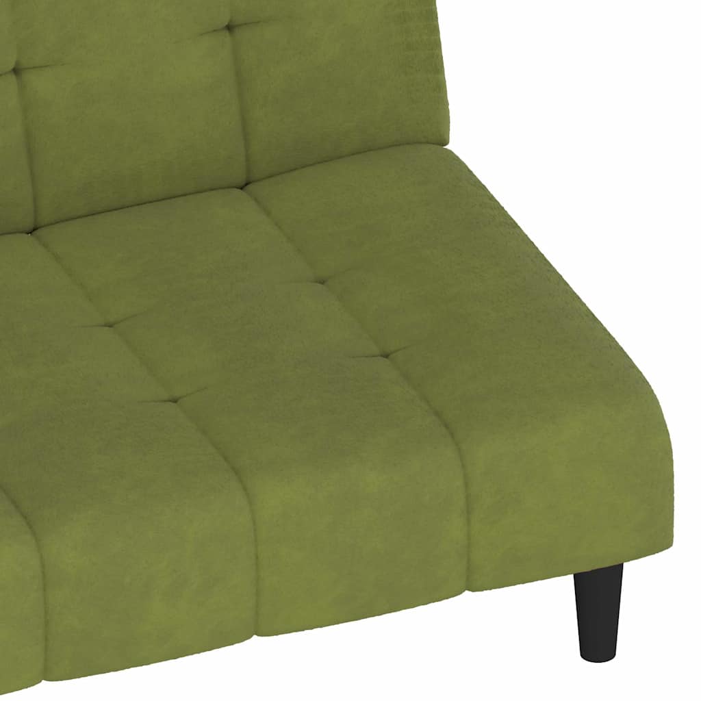 Sofá-cama de 2 lugares veludo verde-claro