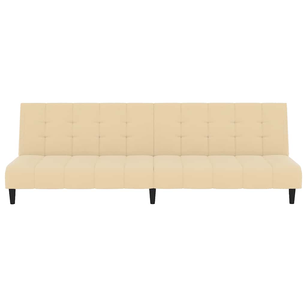 Sofá-cama de 2 lugares veludo cor creme