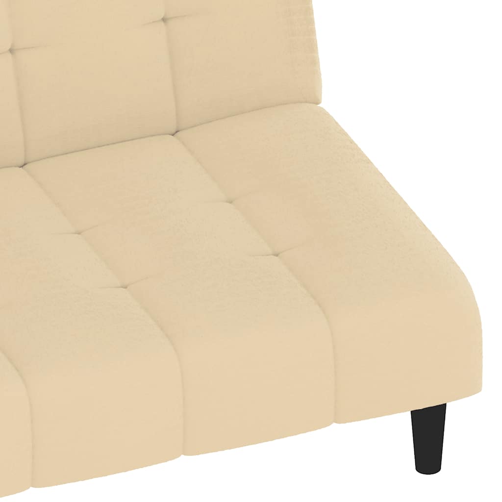 Sofá-cama de 2 lugares veludo cor creme