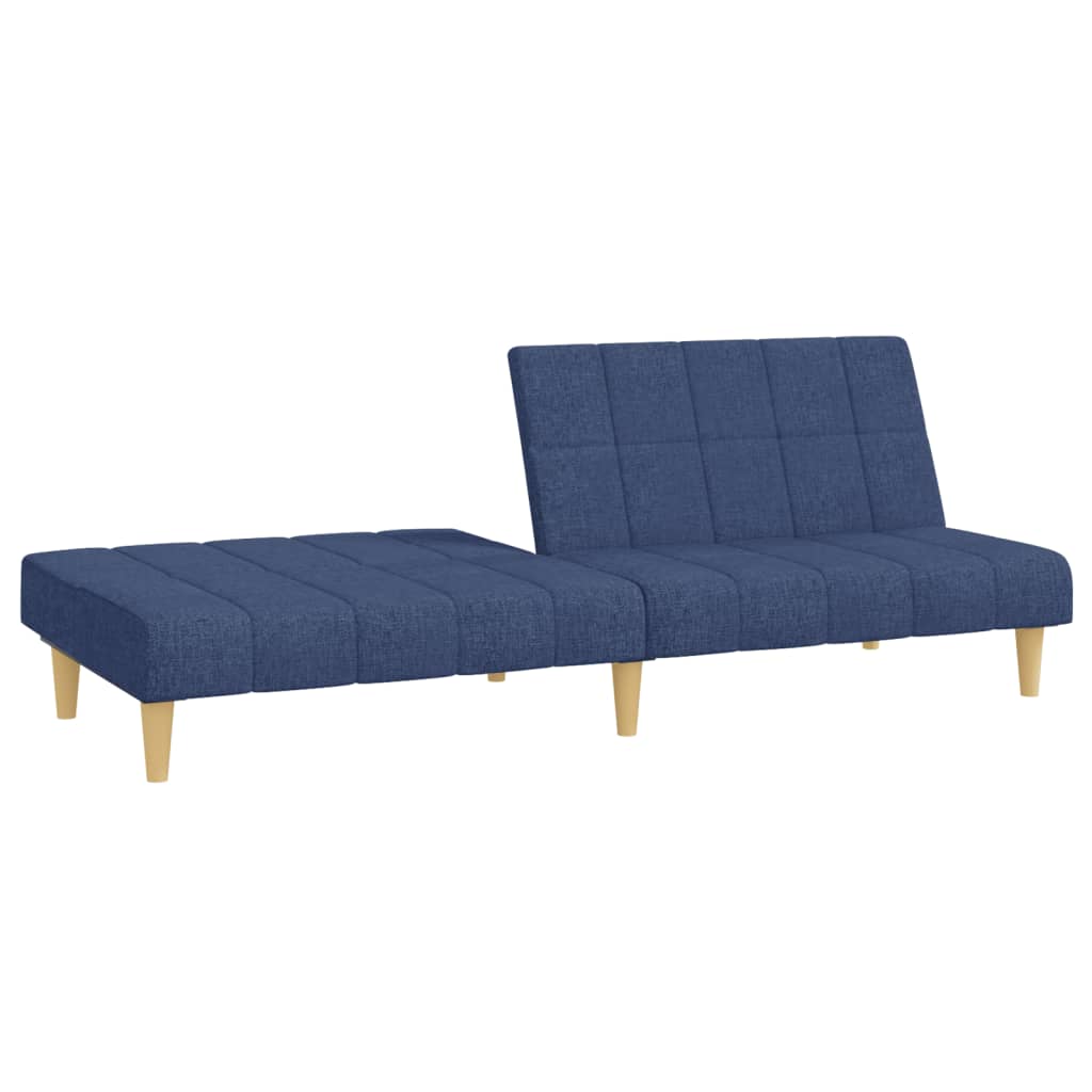 2-seater sofa bed in blue fabric