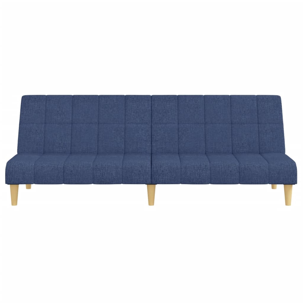 2-seater sofa bed in blue fabric