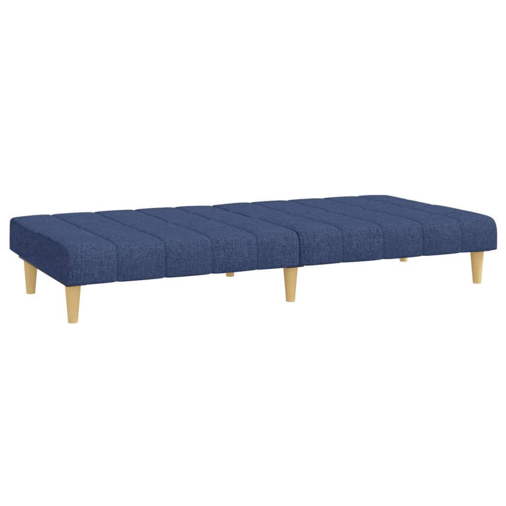 2-seater sofa bed in blue fabric