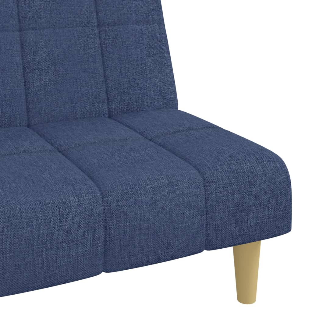 2-seater sofa bed in blue fabric