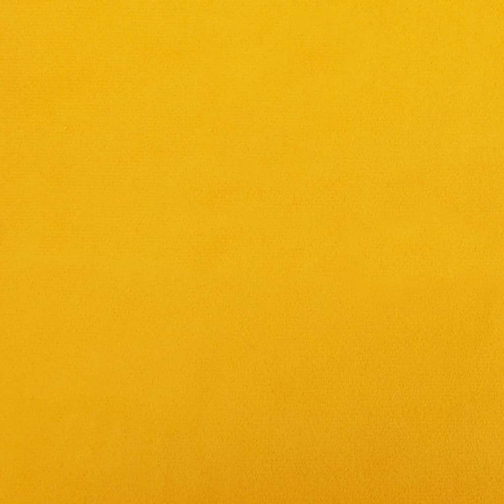 Yellow velvet 2-seater sofa bed