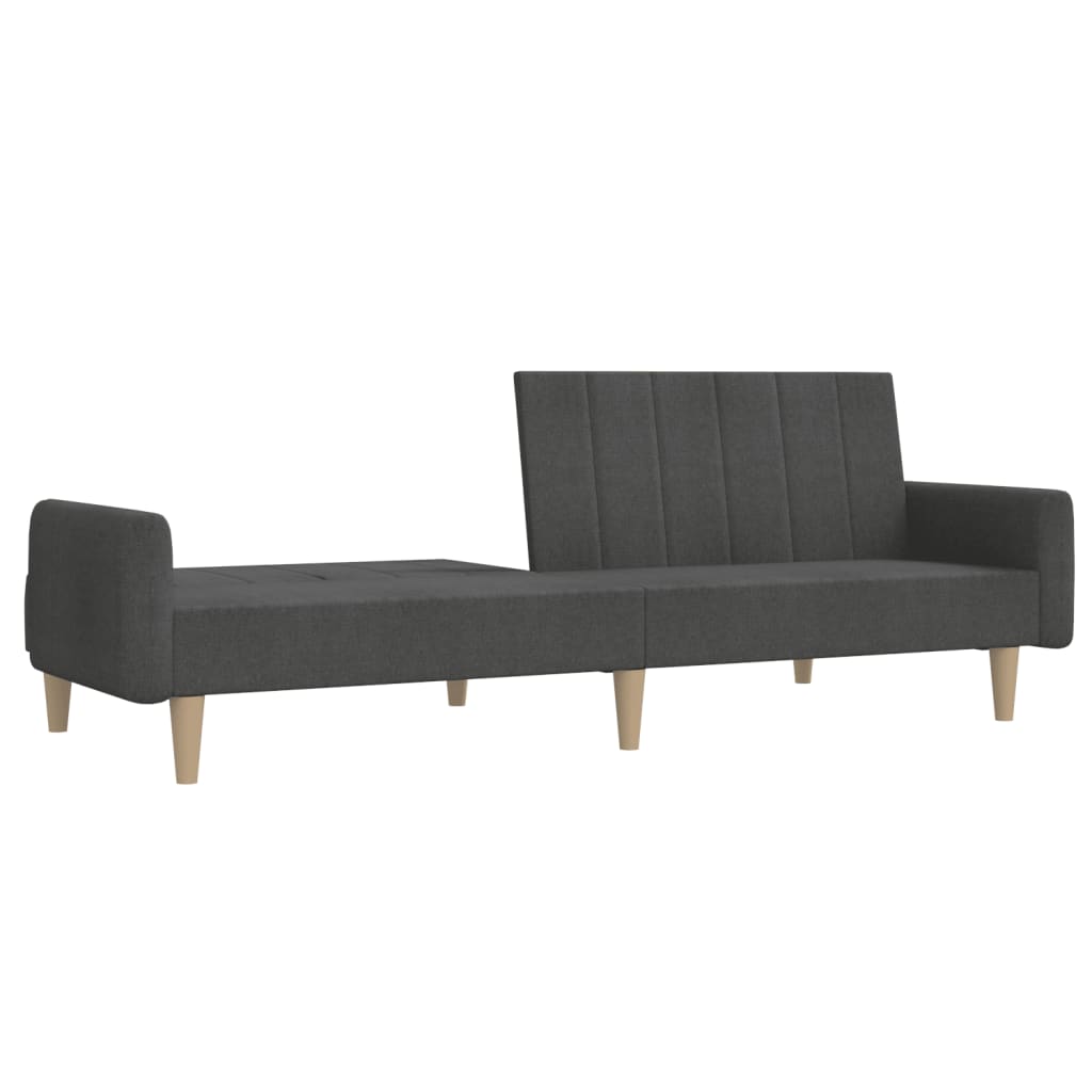 2-seater sofa bed in dark grey fabric