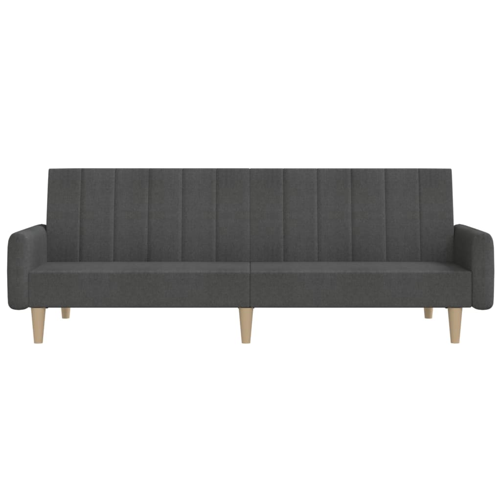 2-seater sofa bed in dark grey fabric