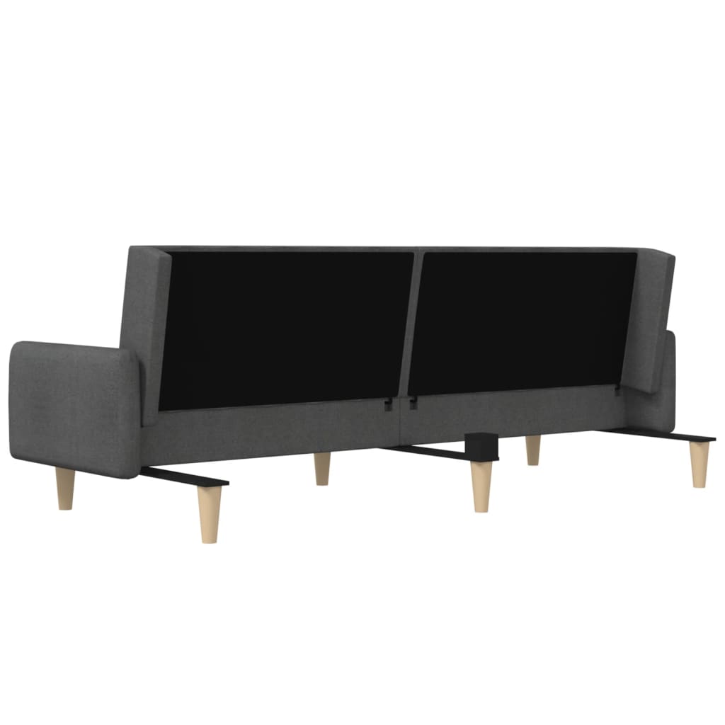 2-seater sofa bed in dark grey fabric