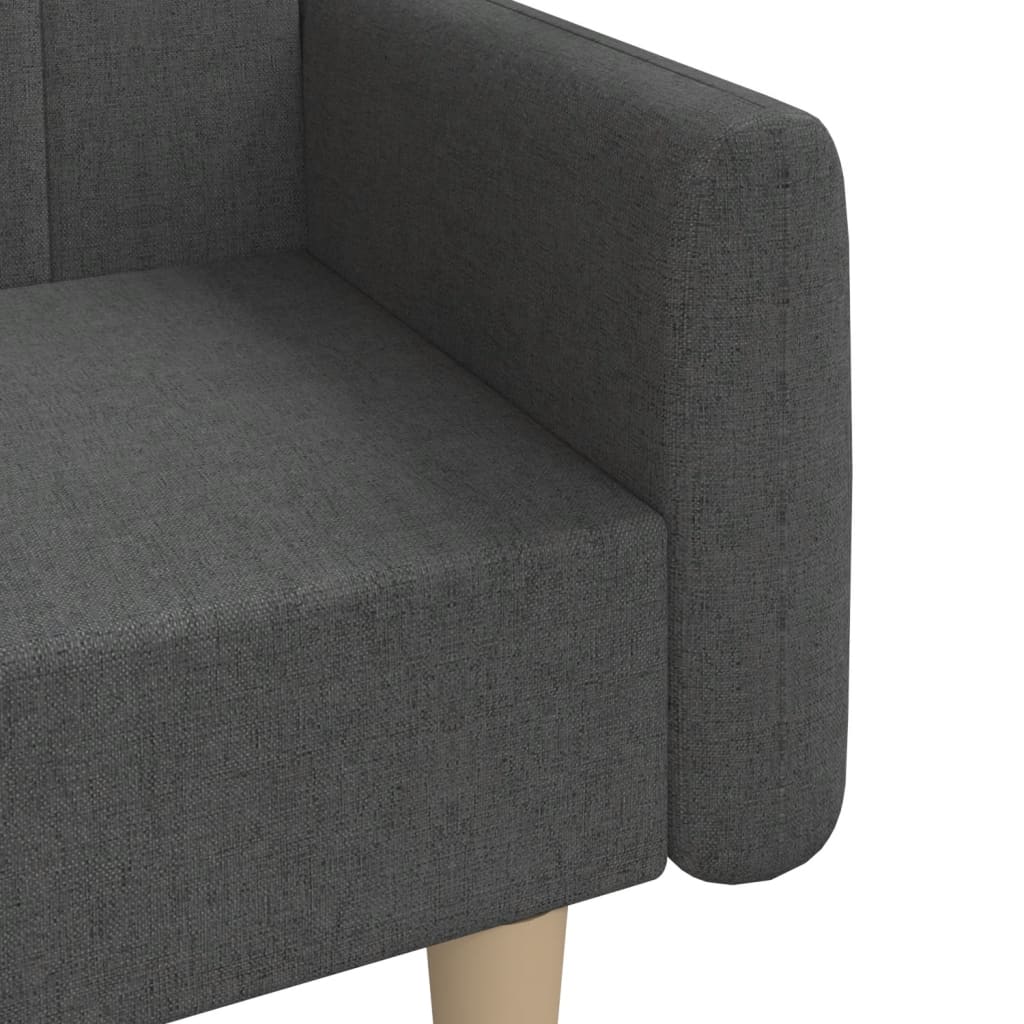 2-seater sofa bed in dark grey fabric