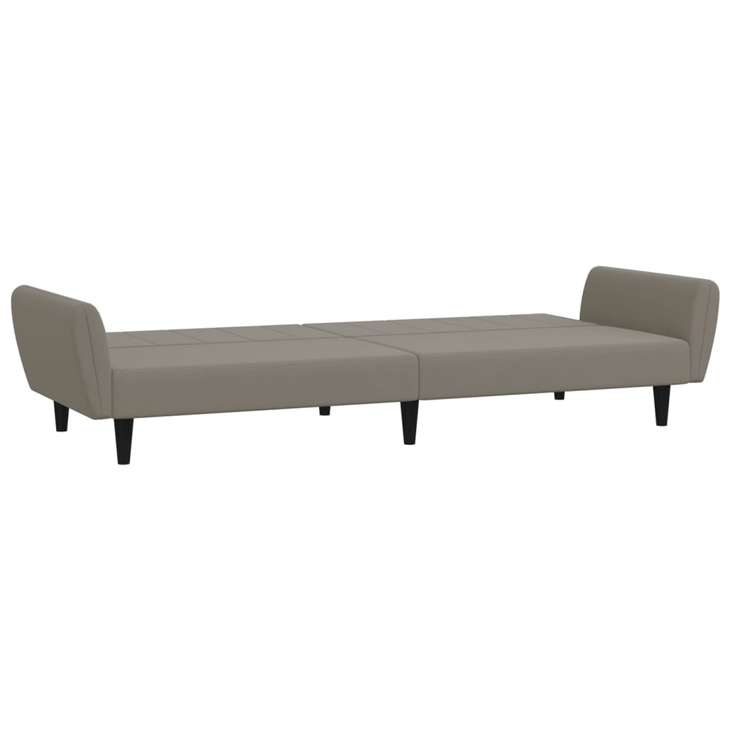 Light grey velvet 2-seater sofa bed