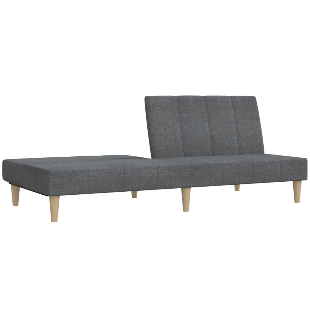 2-seater sofa bed in light grey fabric