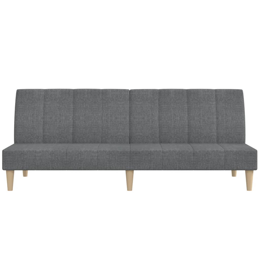 2-seater sofa bed in light grey fabric