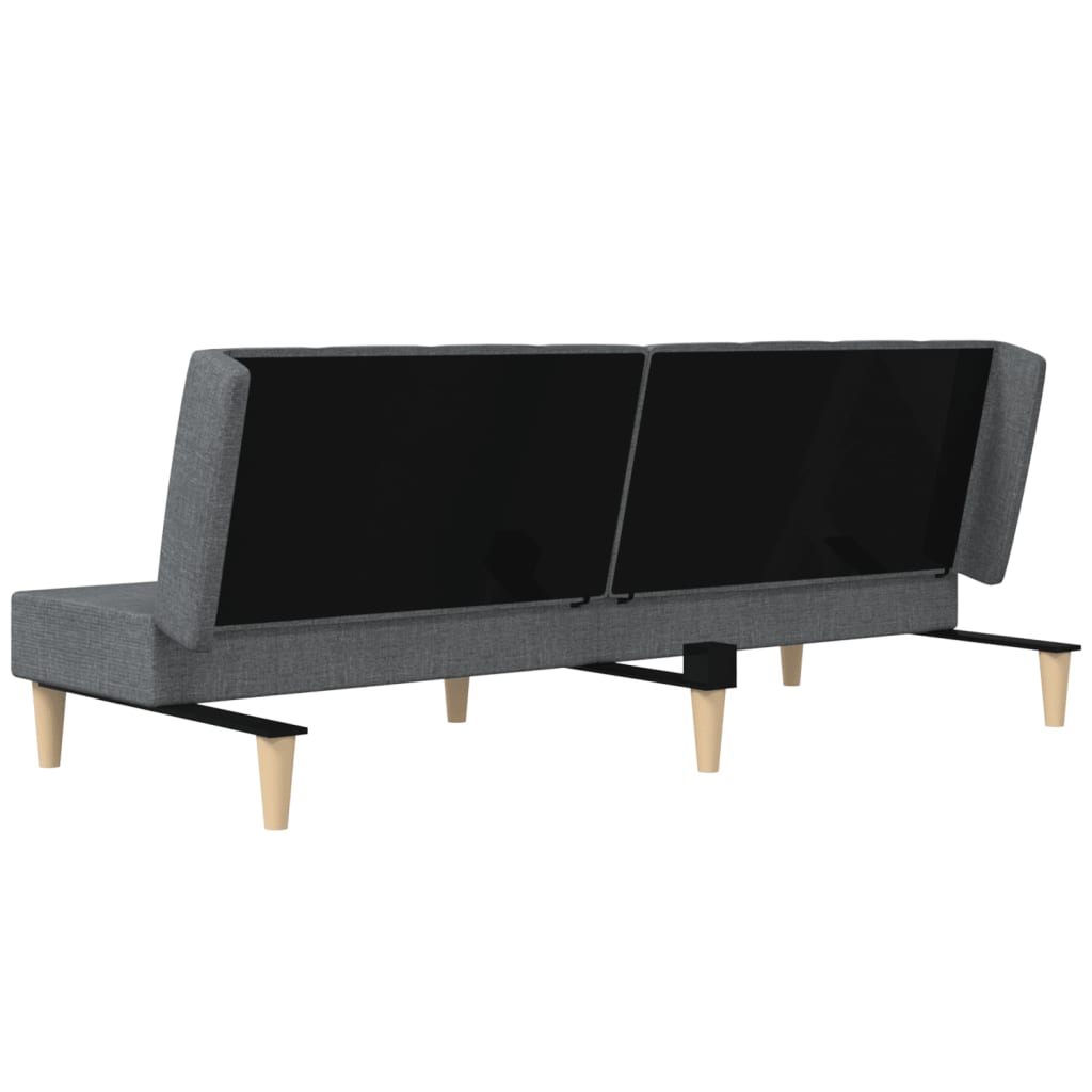 2-seater sofa bed in light grey fabric