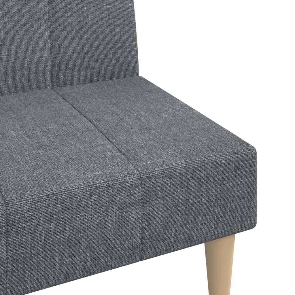 2-seater sofa bed in light grey fabric