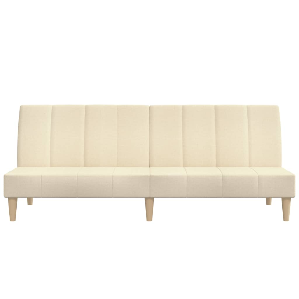 2-seater sofa bed in cream-colored fabric