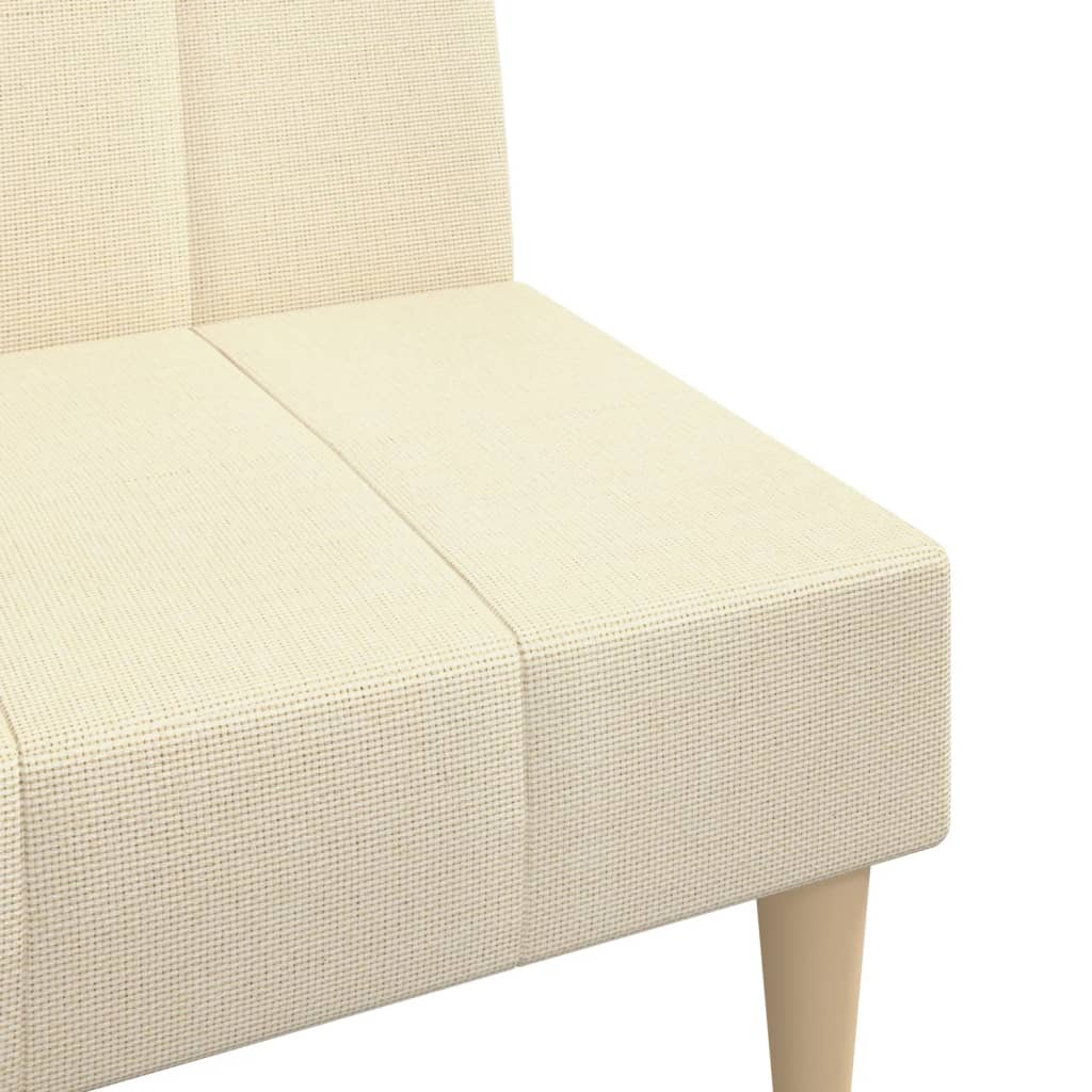 2-seater sofa bed in cream-colored fabric