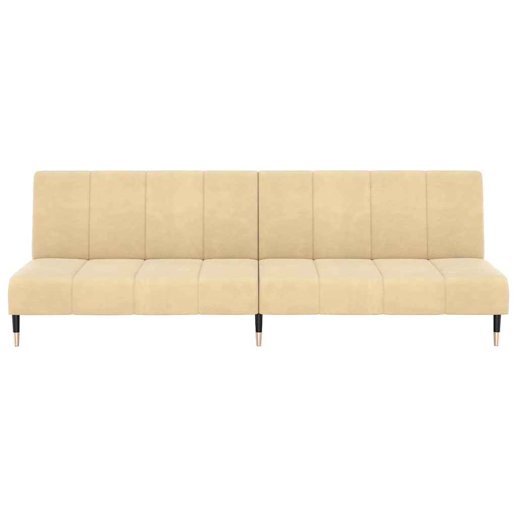 2-seater cream velvet sofa bed