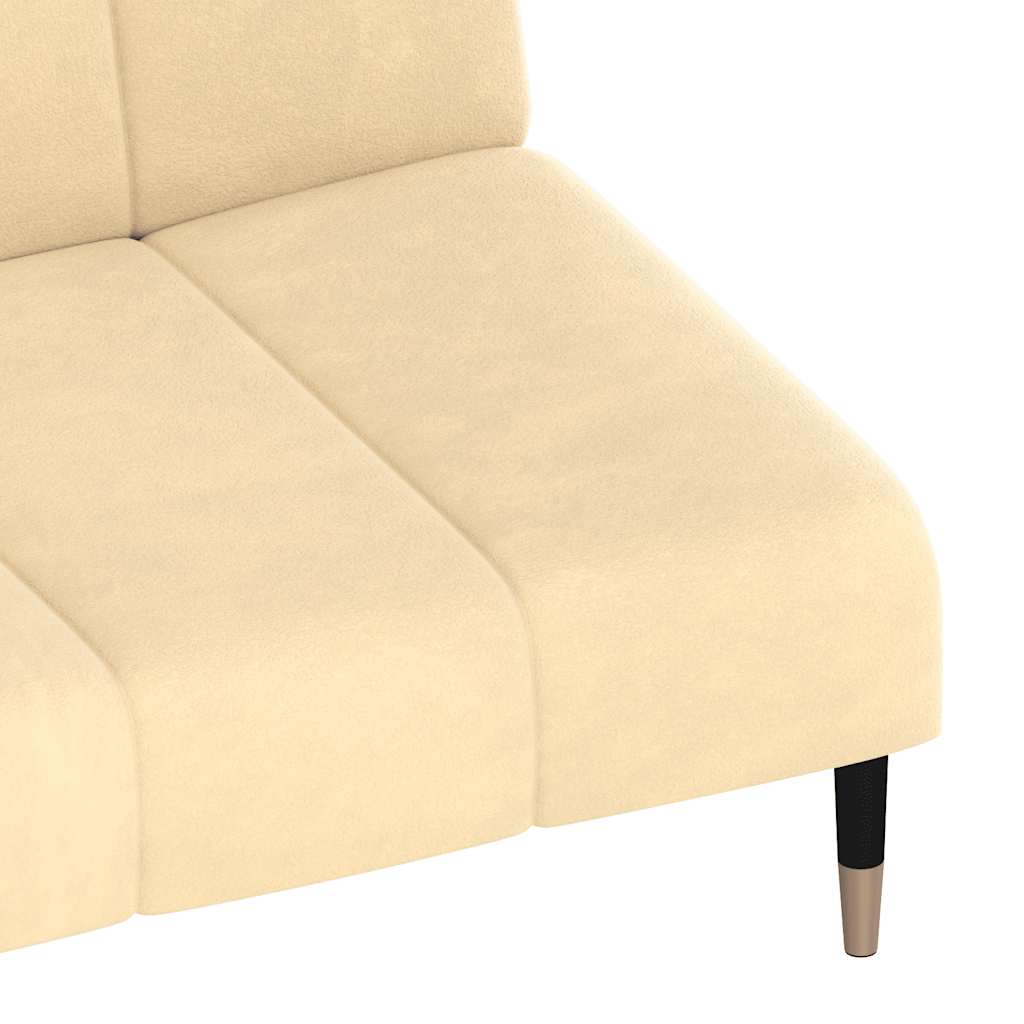 2-seater cream velvet sofa bed