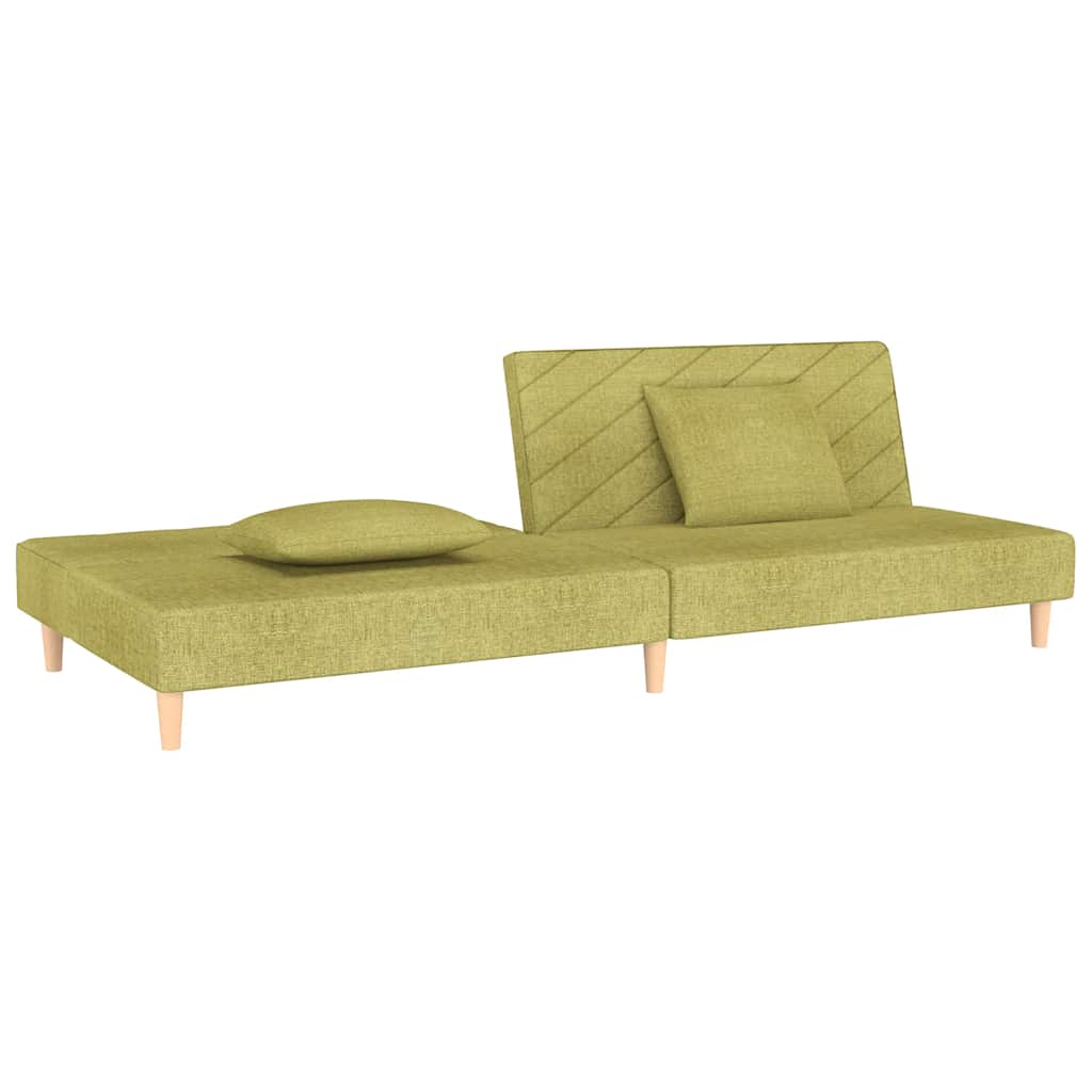 Sofá-cama 2 lugares com duas almofadas tecido verde