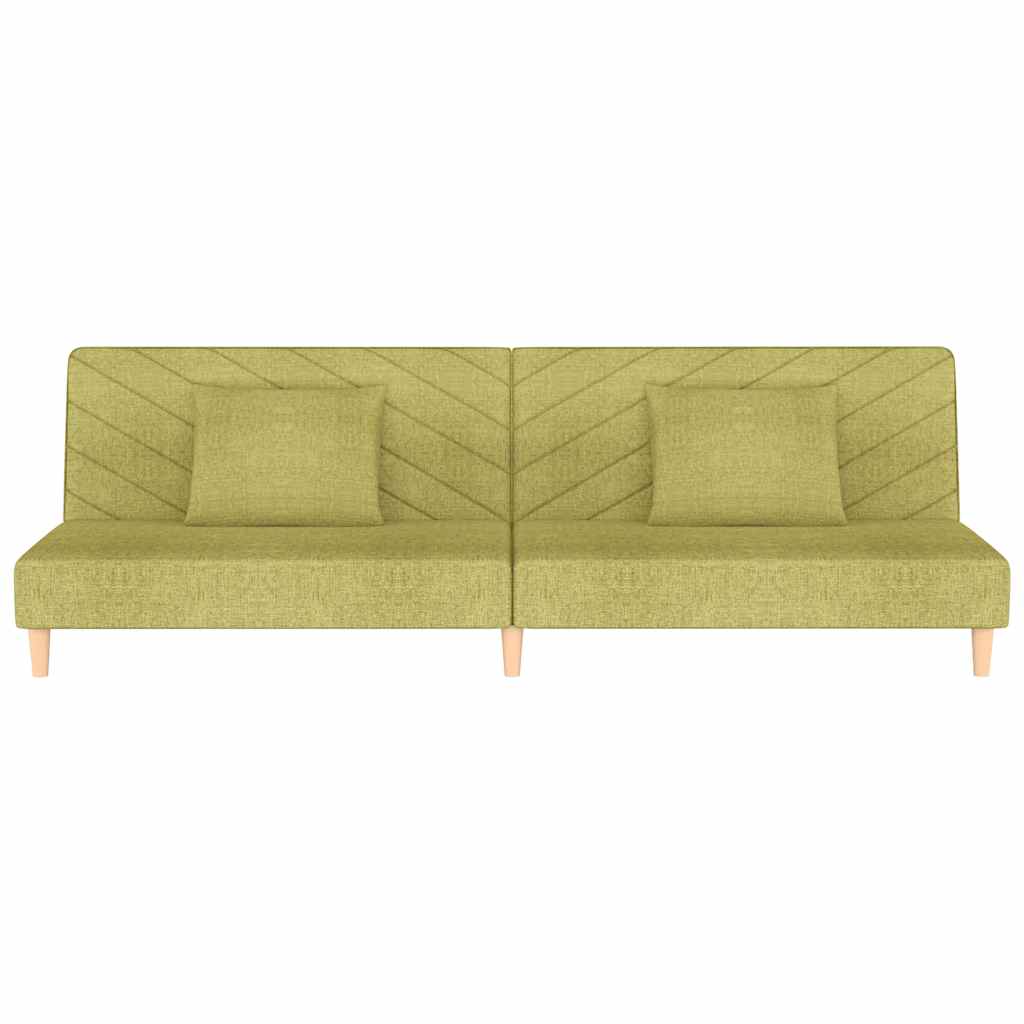 Sofá-cama 2 lugares com duas almofadas tecido verde