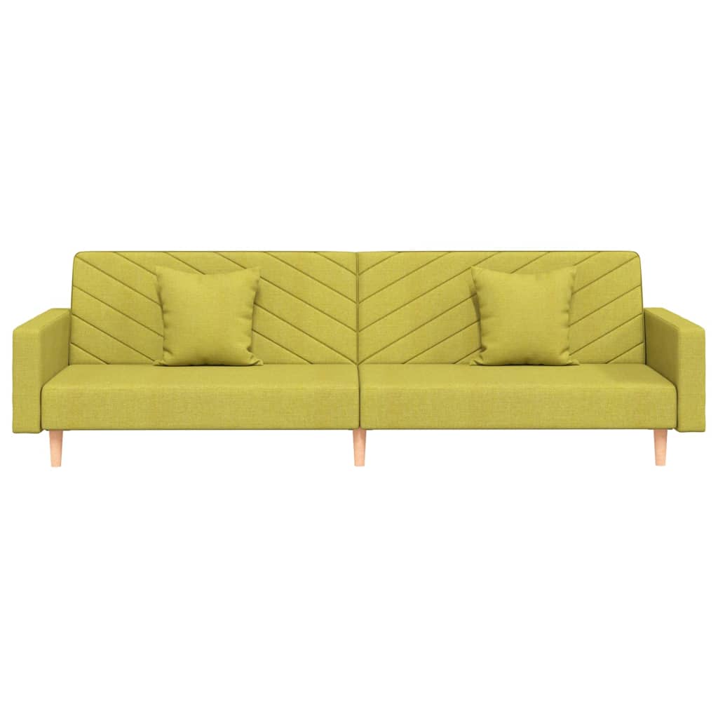 Sofá-cama 2 lugares com duas almofadas tecido verde