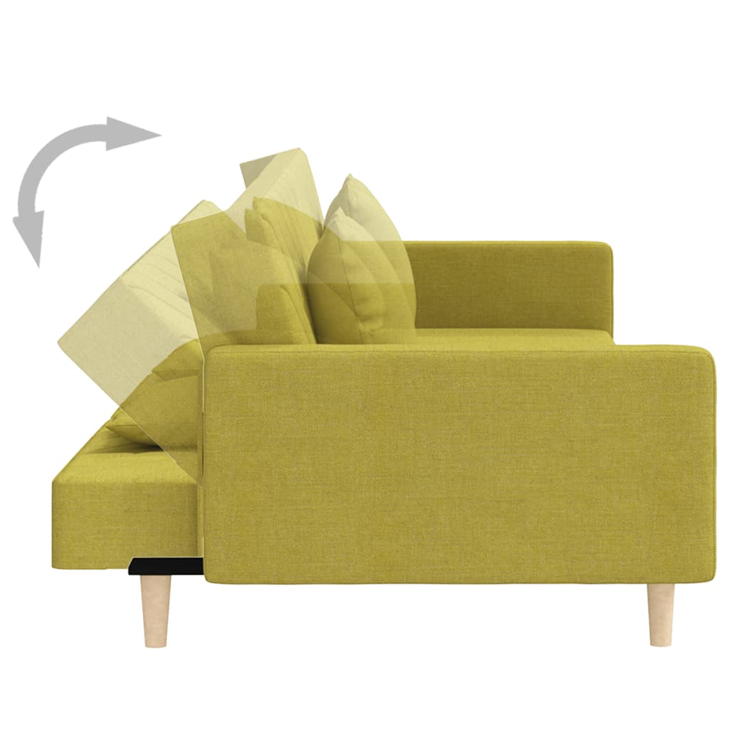 Sofá-cama 2 lugares com duas almofadas tecido verde