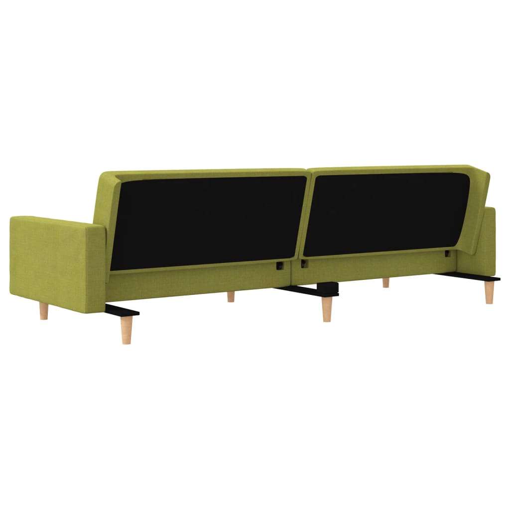 Sofá-cama 2 lugares com duas almofadas tecido verde