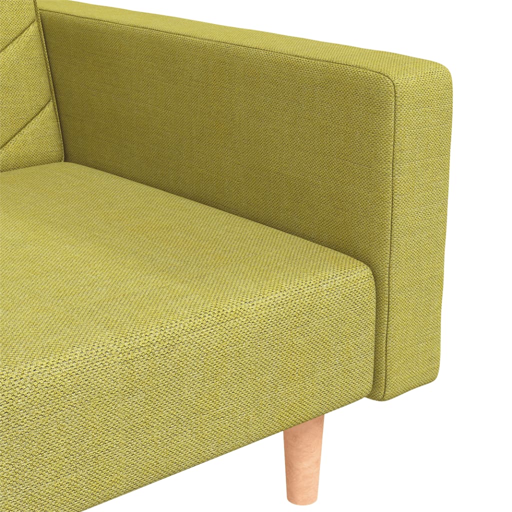 Sofá-cama 2 lugares com duas almofadas tecido verde