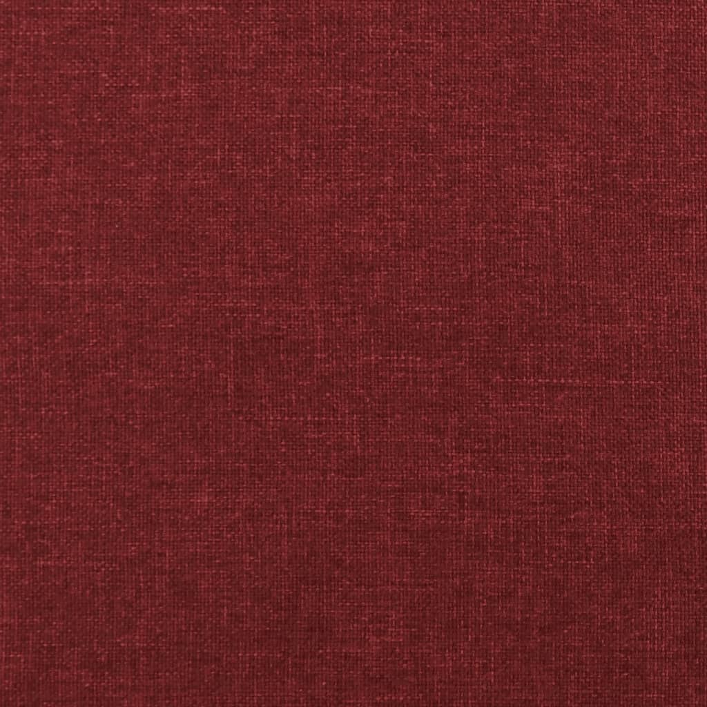 2-seater sofa bed with two cushions in red fabric