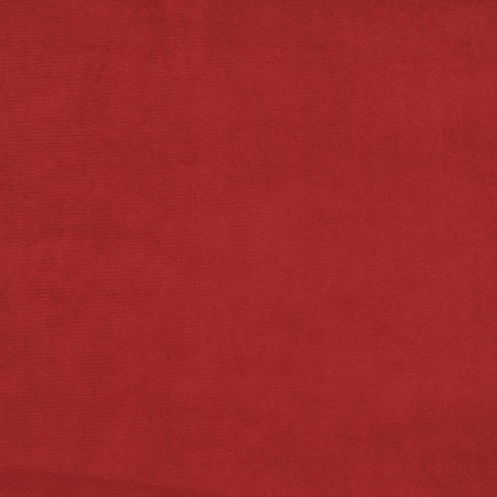 Sofá-cama 2 lugares com duas almofadas veludo vermelho tinto
