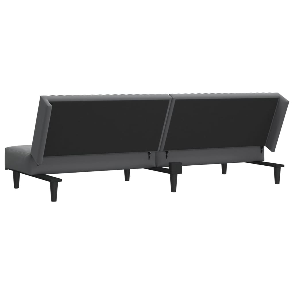 Dark grey velvet 2-seater sofa bed
