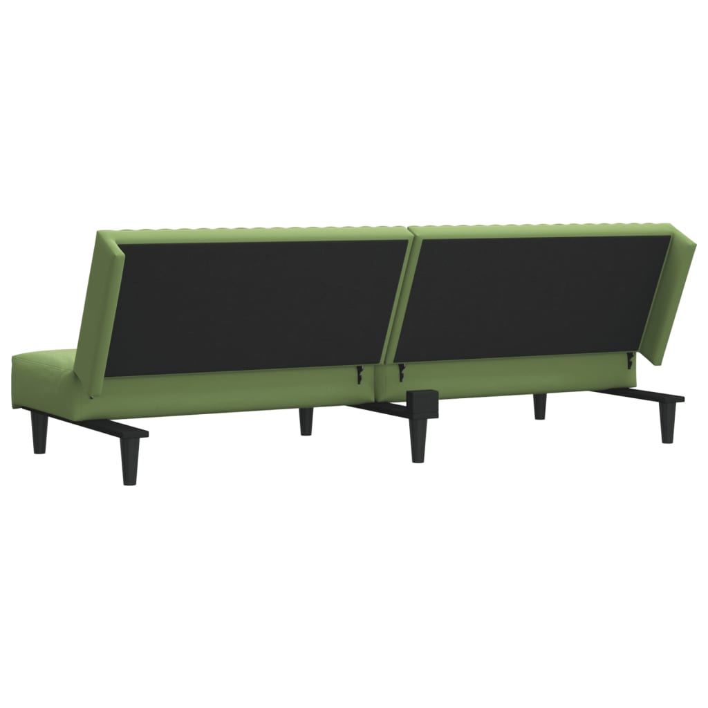 Sofá-cama de 2 lugares veludo verde-claro