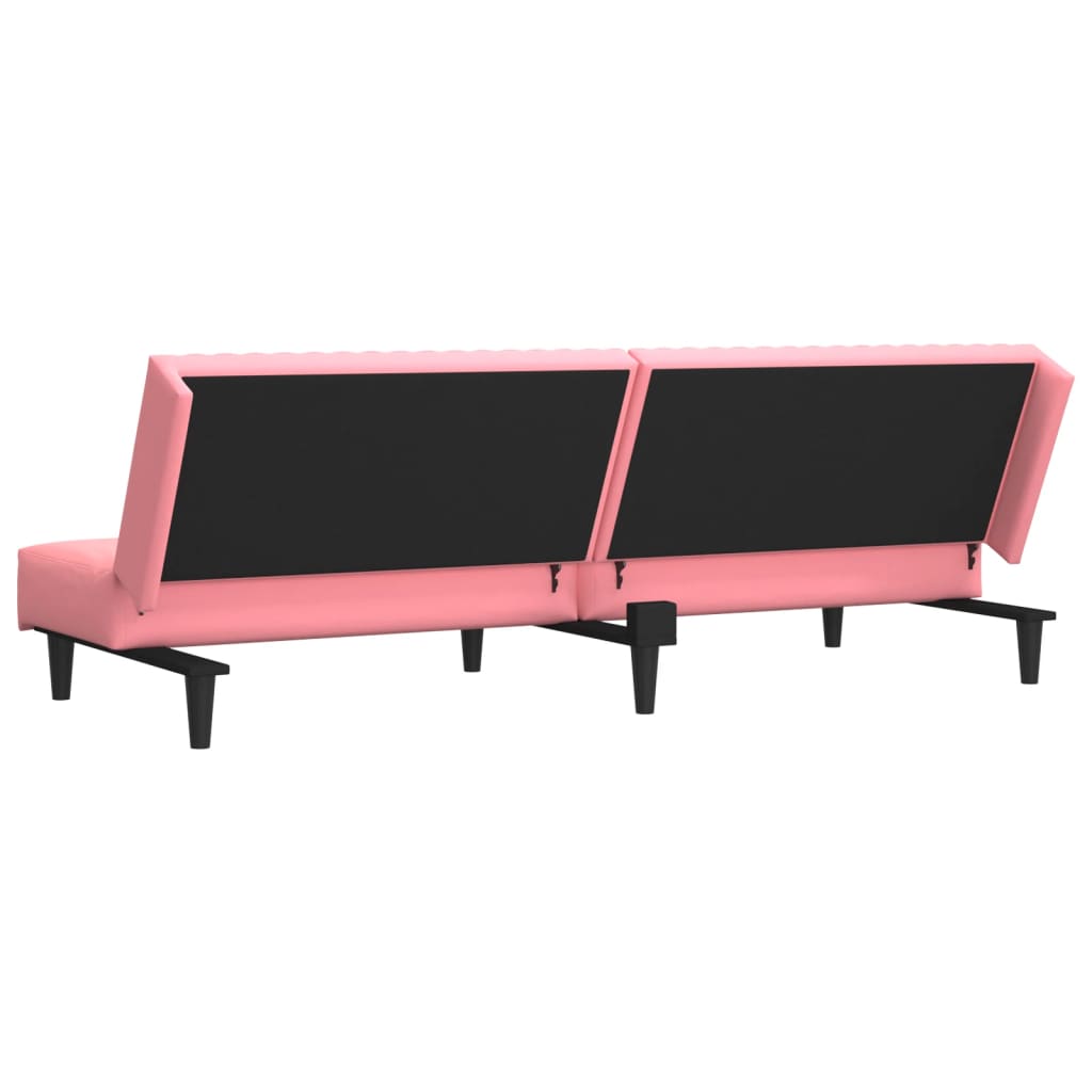 2-seater pink velvet sofa bed