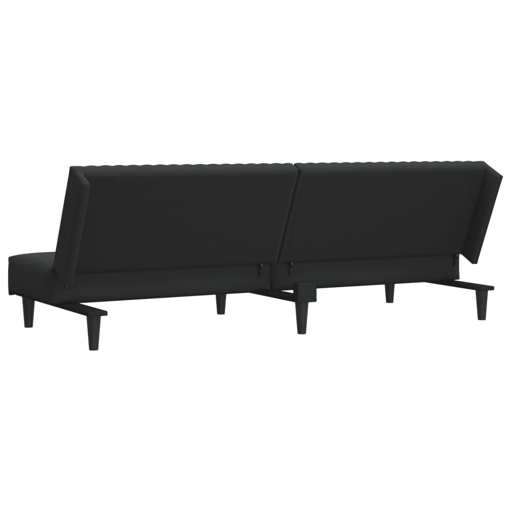 2-seater black velvet sofa bed