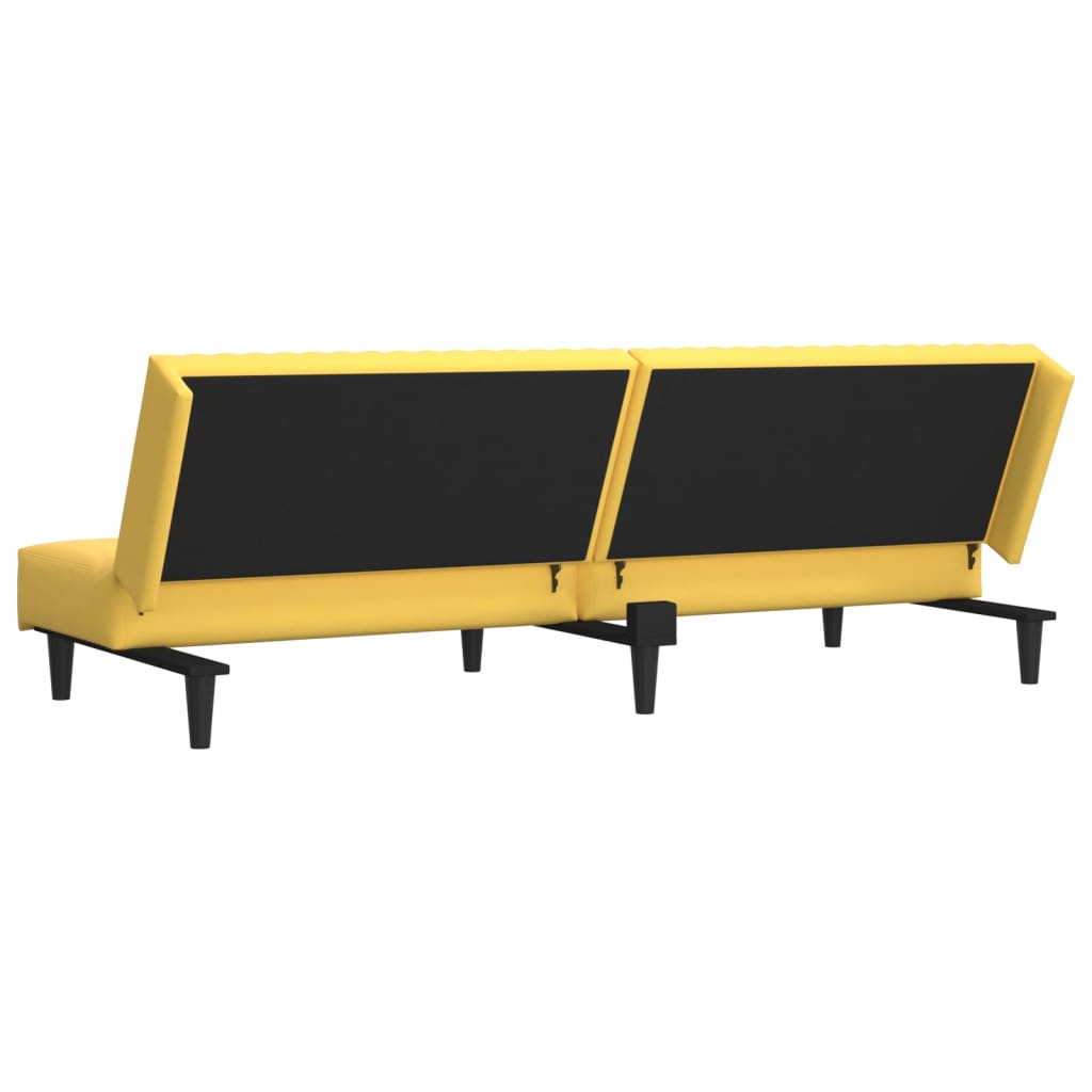 Sofá-cama de 2 lugares veludo amarelo