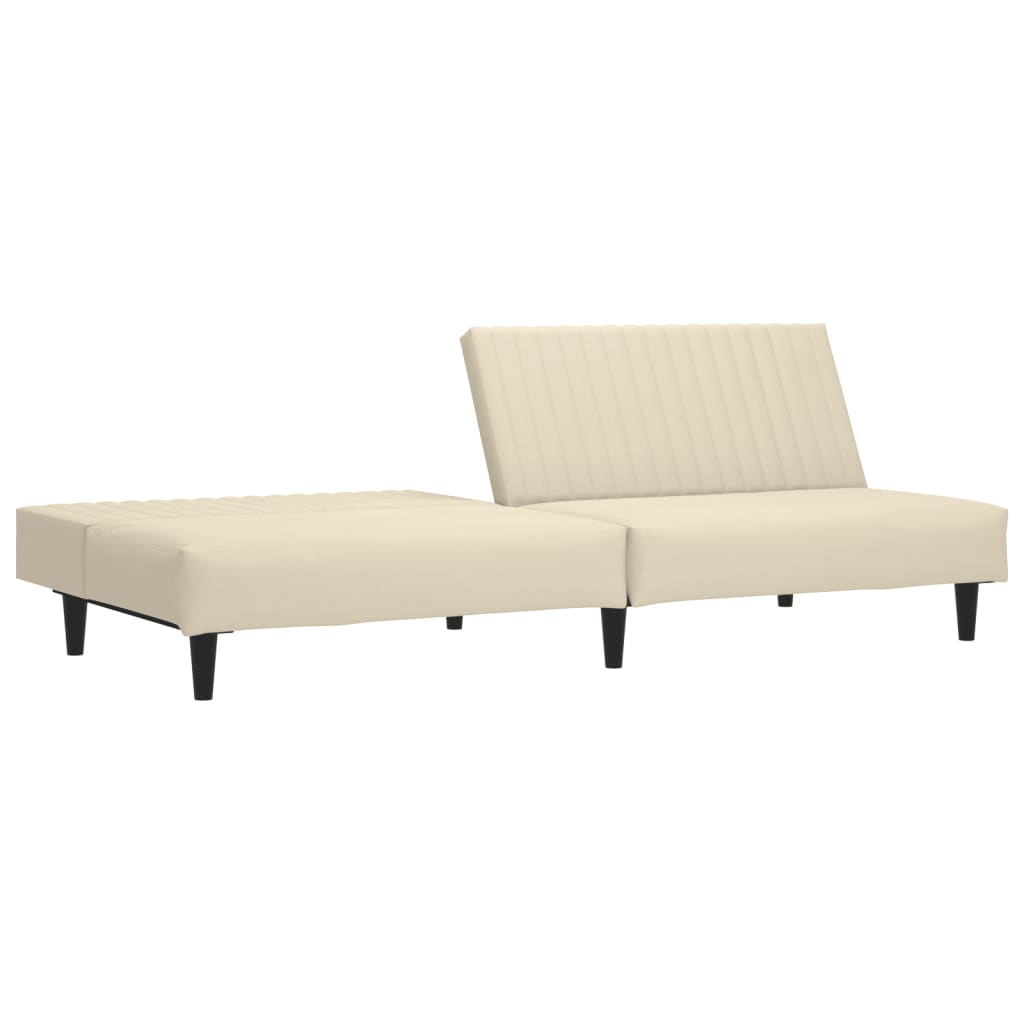 2-seater cream velvet sofa bed