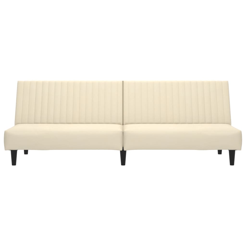 2-seater cream velvet sofa bed