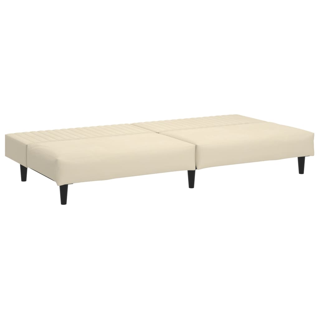 2-seater cream velvet sofa bed