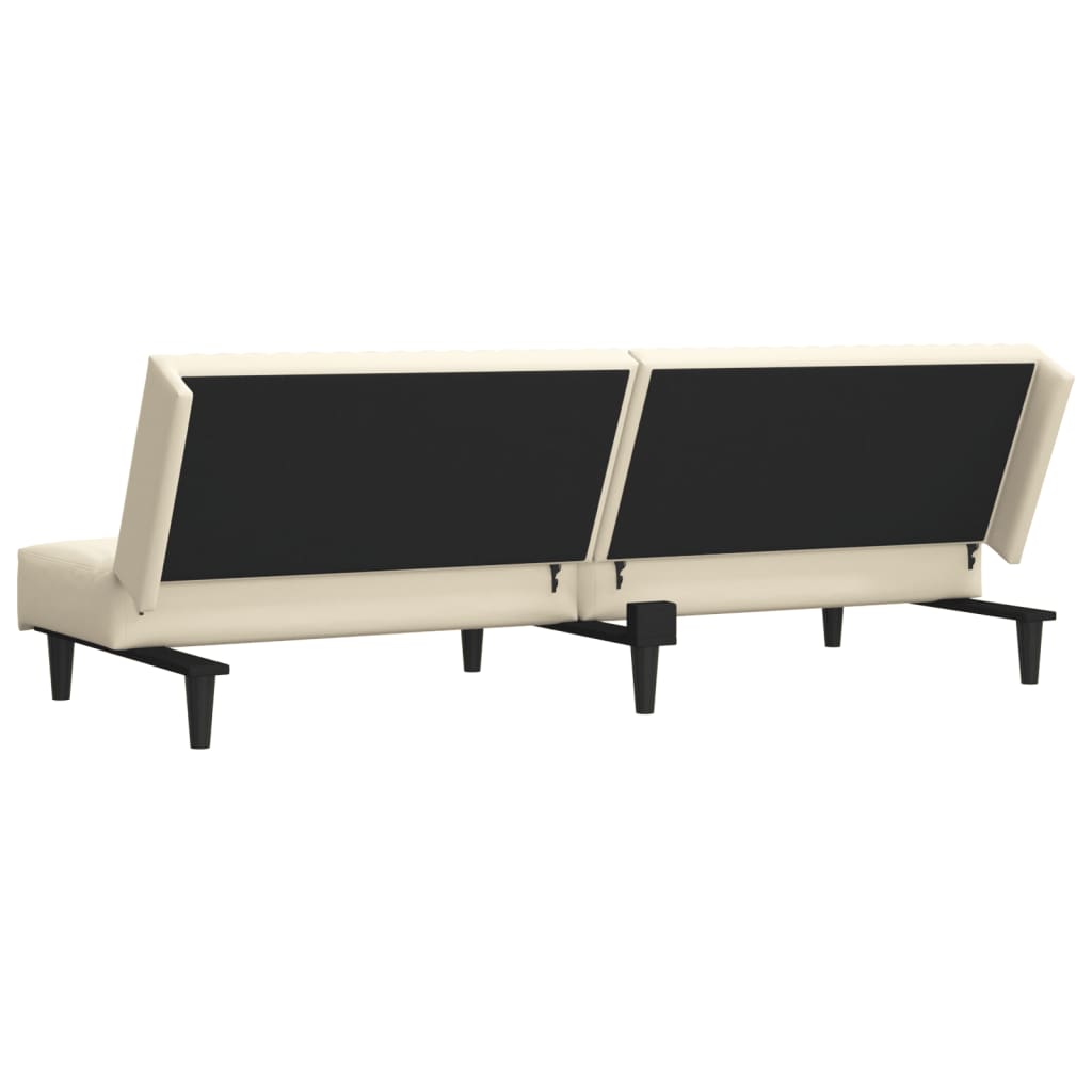 2-seater cream velvet sofa bed